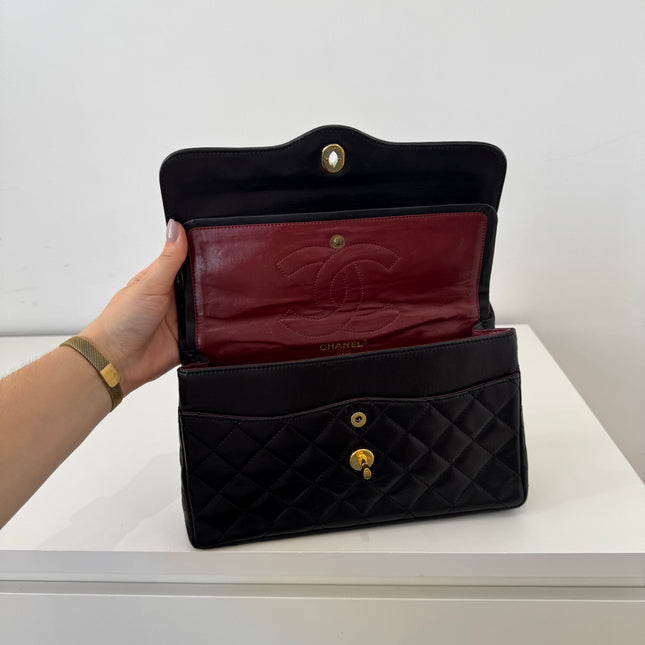 Sac Chanel vintage Fermoir bicolore noir