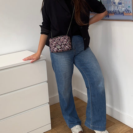 Mini sac classique Chanel Sequins Violet