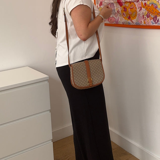 Sac Celine Beige Macadam bandoulière