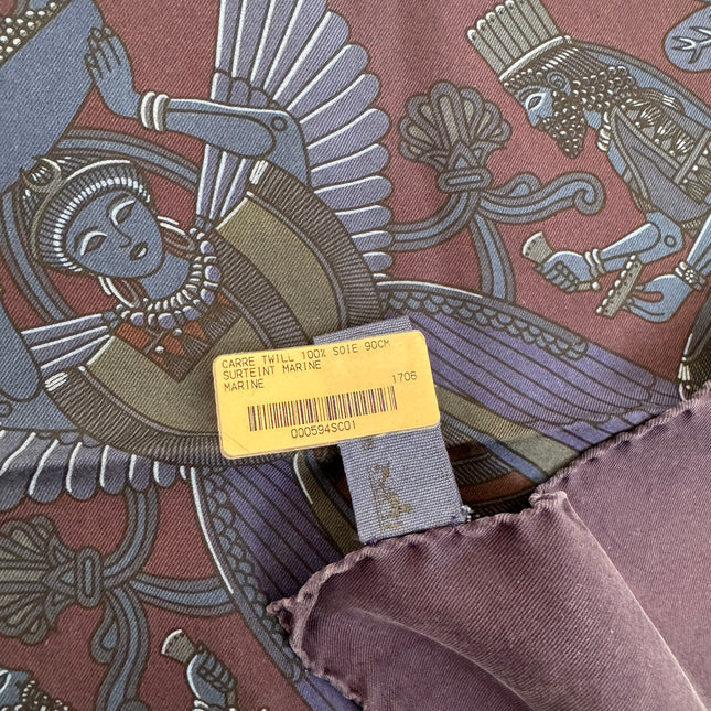 Carré Hermès 90cm marine