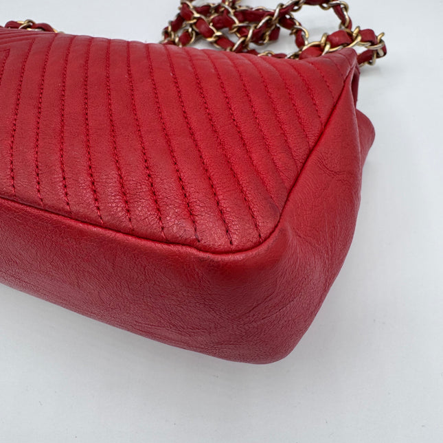 Sac chevrons Chanel Rouge