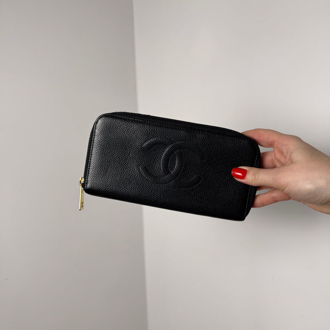 Portefeuille Chanel CC cuir grainé