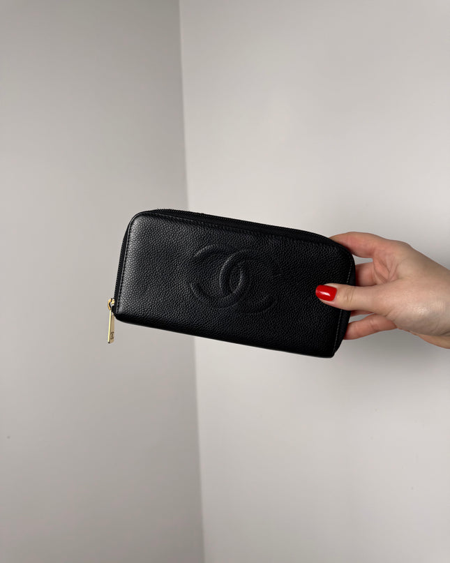 Portefeuille Chanel CC cuir grainé