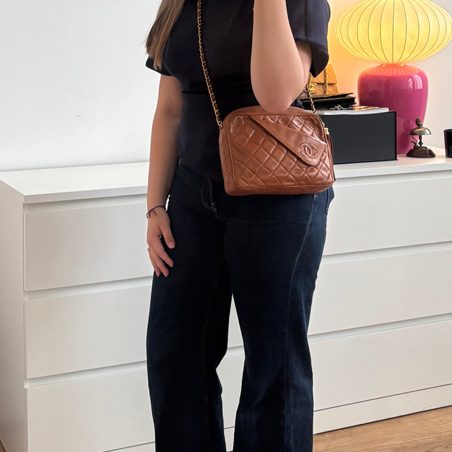 Sac Chanel caméra caramel