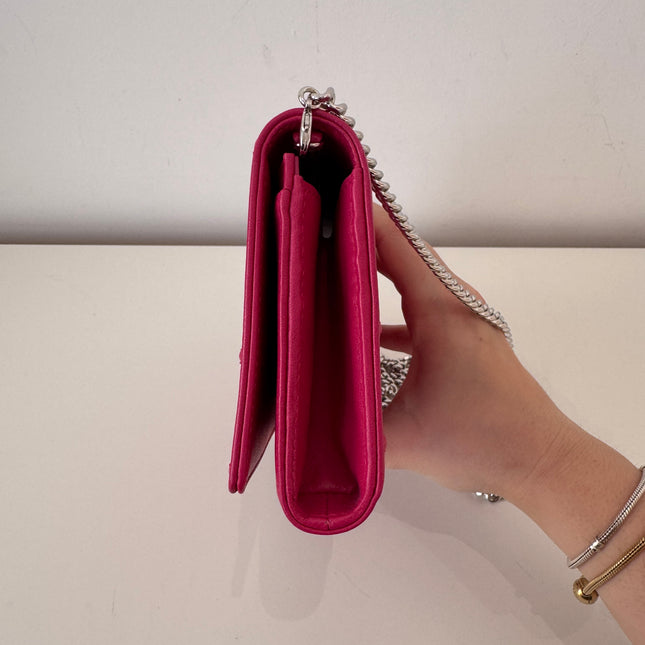 Sac Dior Wallet on chain Diorama rose fushia