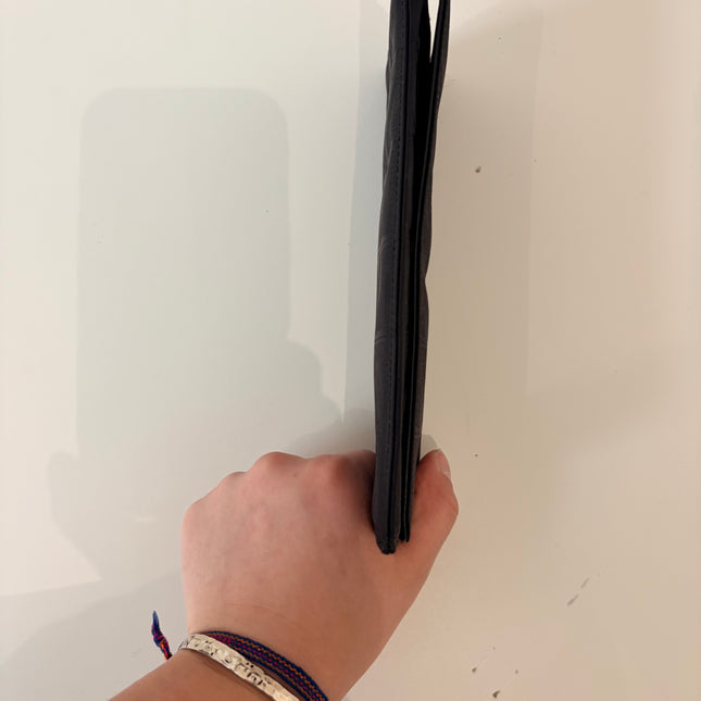 Portefeuille Chanel long en toile noir