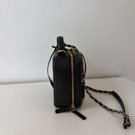 Sac Chanel vanity bandoulière veau grainé noir
