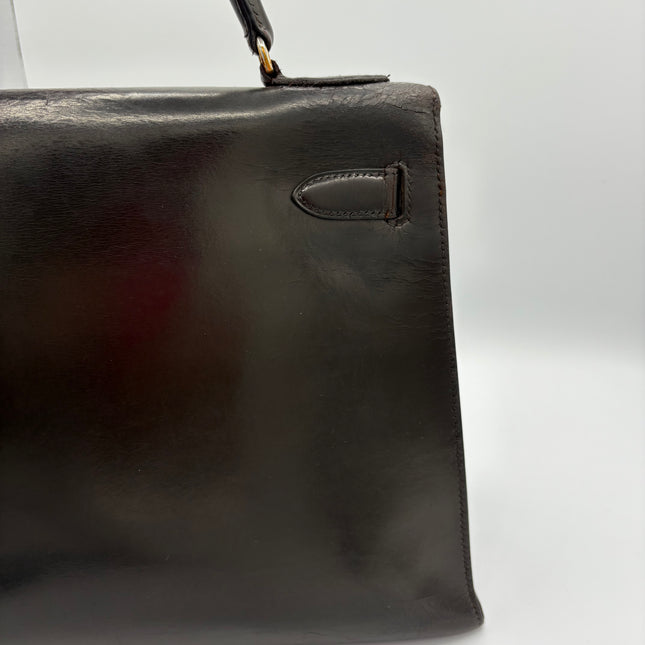 Sac Hermès Kelly 32 vintage marron