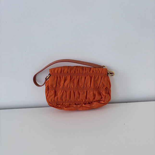 Sac Prada gaufre nylon papaya