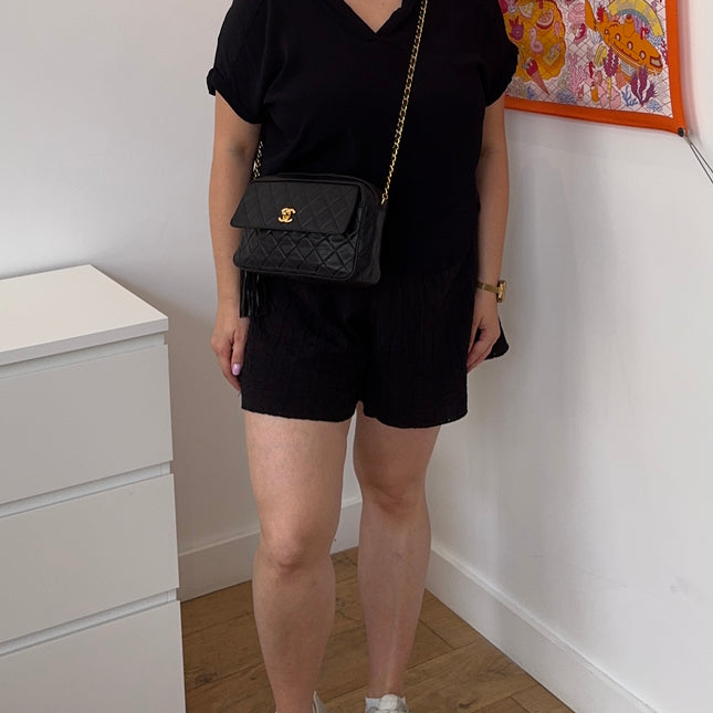 Sac Chanel caméra noir vintage
