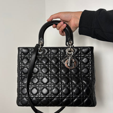Sac Lady Dior Large bandoulière Noir