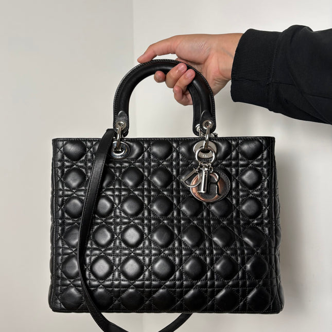Sac Lady Dior Large bandoulière Noir