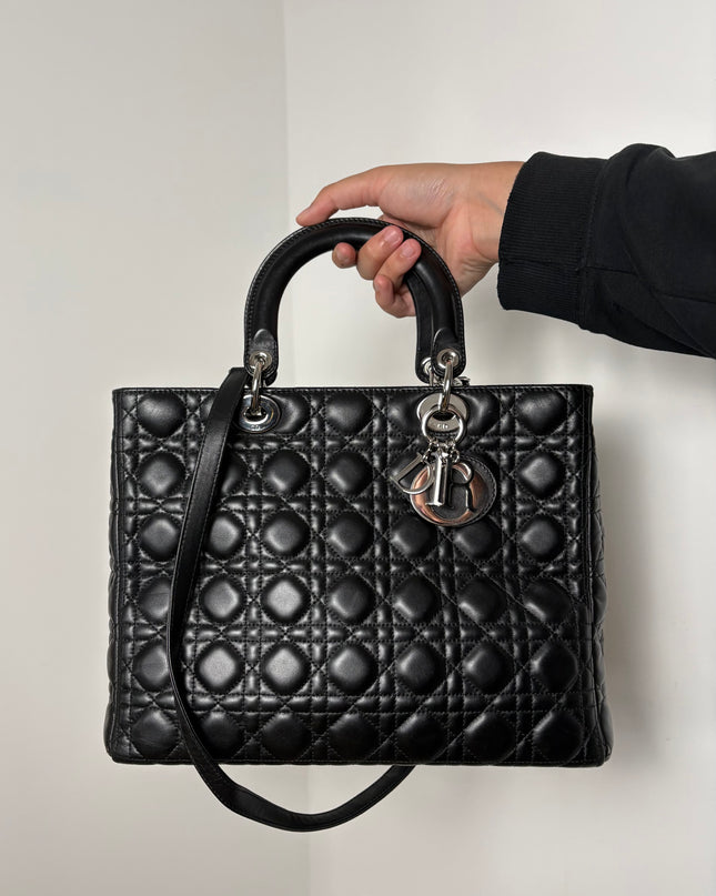Sac Lady Dior Large bandoulière Noir