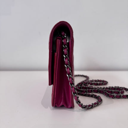 Sac Chanel Wallet on chain framboise