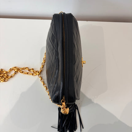 Sac Chanel Caméra Chevrons noir