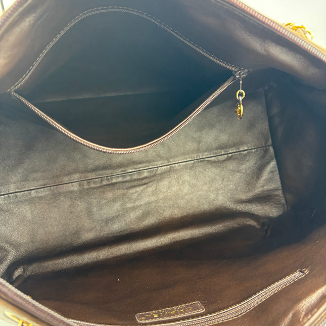 Sac shopping Chanel vintage chocolat