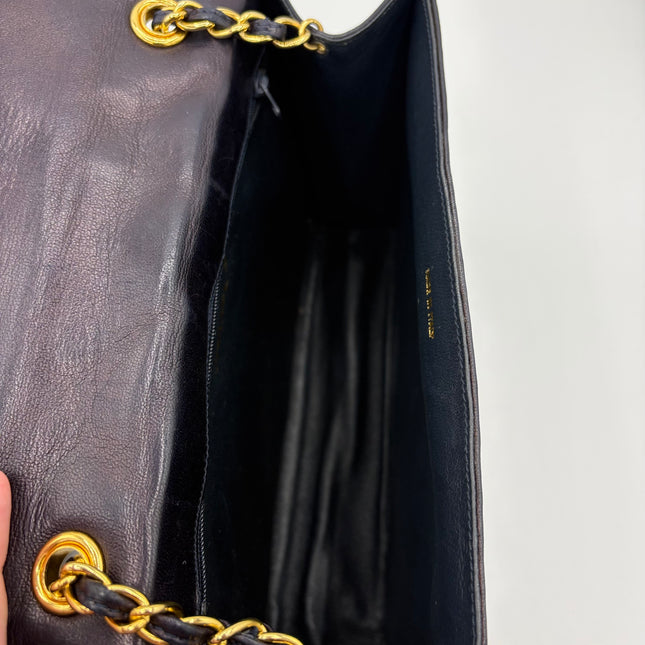 Sac Chanel Single flap marine