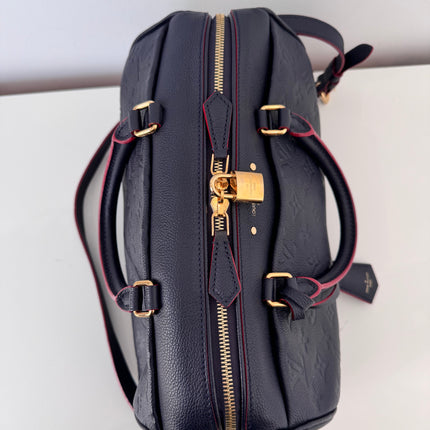 Sac Louis Vuitton Speedy 30 Bandoulière Cuir Empreinte Marine