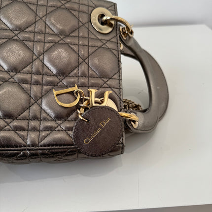 Sac Dior Mini Lady Dior bandoulière Mordoré