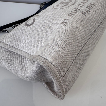 Sac Chanel Deauville medium toile écrue