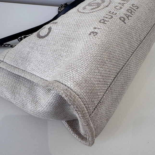 Sac Chanel Deauville medium toile écrue