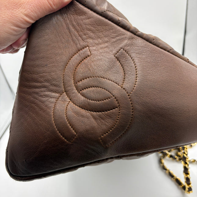 Sac shopping Chanel vintage chocolat