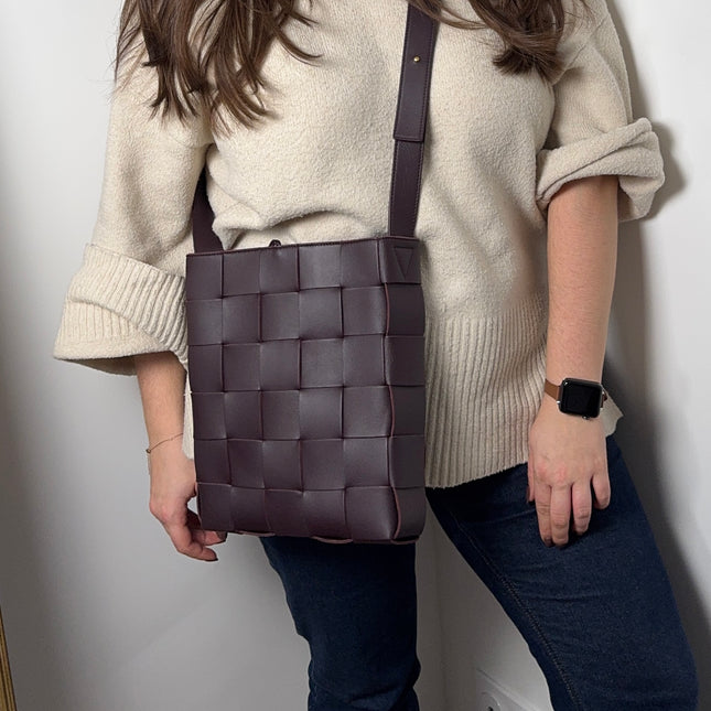 Sac Bottega Veneta Cassette vertical prune