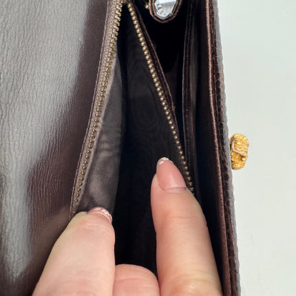 Sac Dior Vintage lézard marron