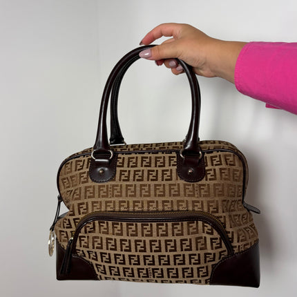 Sac Fendi Zucchino Toile Marron