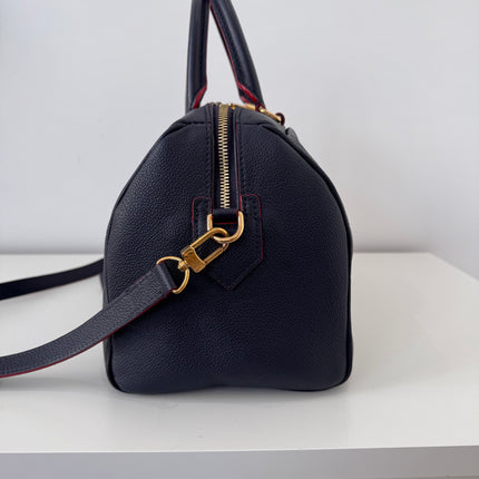 Sac Louis Vuitton Speedy 30 Bandoulière Cuir Empreinte Marine