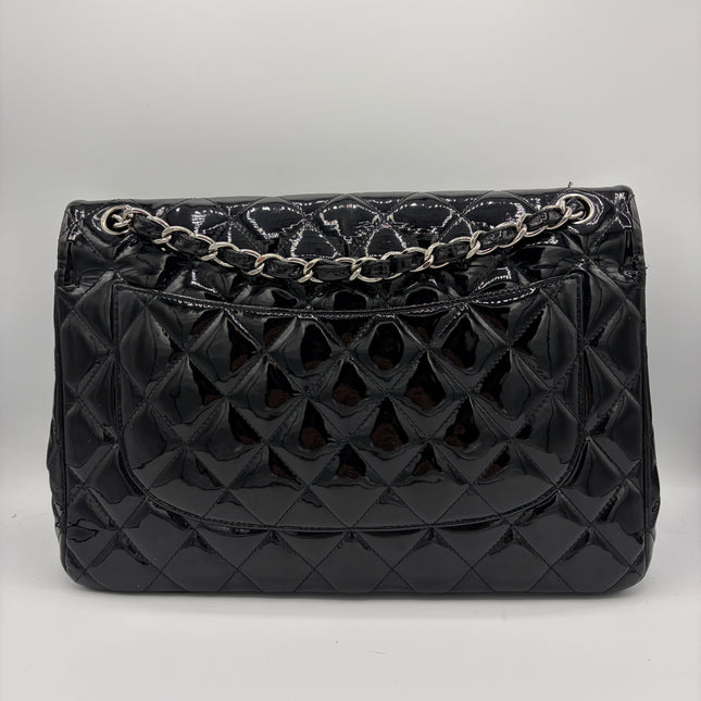 SAC CHANEL GRAND TIMELESS VERNIS NOIR