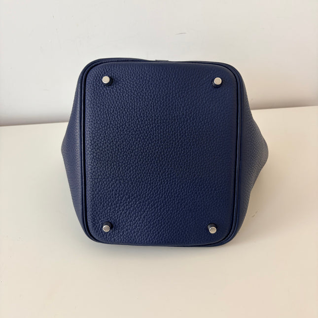 Sac Hermès Picotin 22 bleu marine
