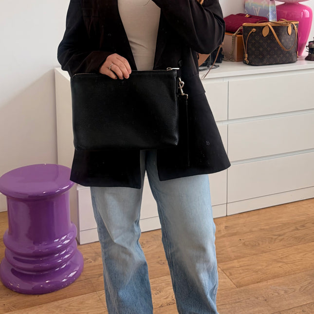 Pochette en cuir Gucci noir