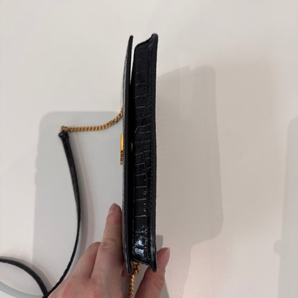 Sac saint Laurent Phone case enbossé crocodile