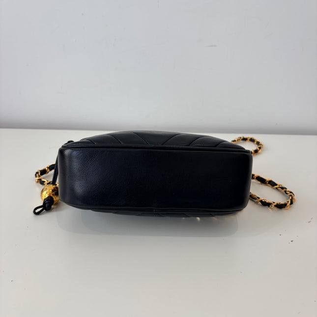 Sac Chanel Caméra Chevrons Noir
