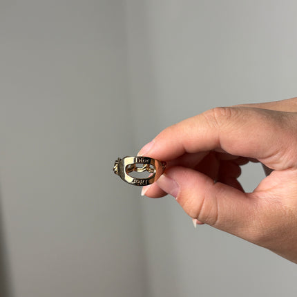 Bague Dior T55 métal doré