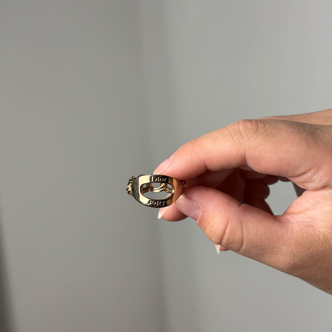 Bague Dior T55 métal doré