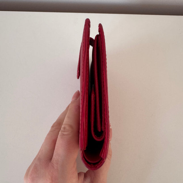 Portefeuille Louis Vuitton Cuir Épis Rouge