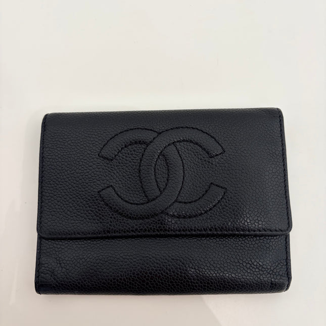 Portefeuille Chanel CC Caviar noir