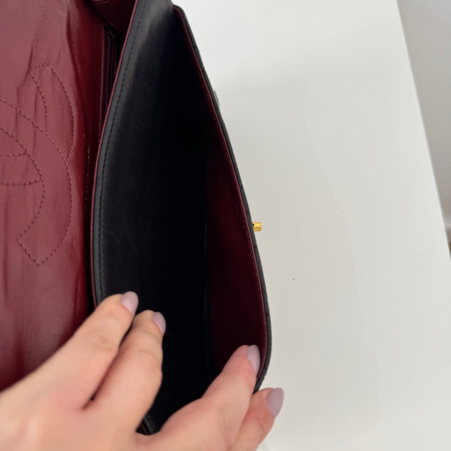 Sac Chanel vintage Fermoir bicolore noir