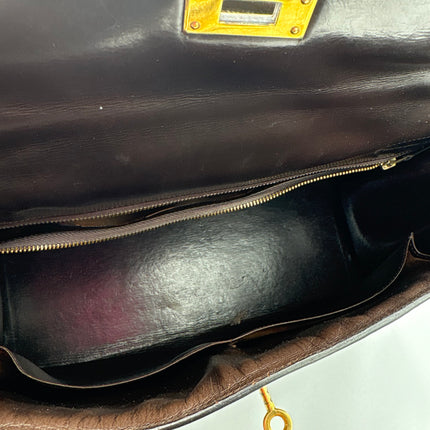 Sac Hermès Kelly 32 vintage marron