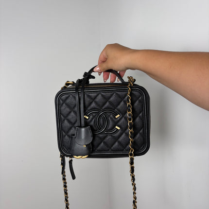 Sac Chanel vanity bandoulière veau grainé noir