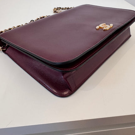Sac Chanel Épaule Vintage Bordeaux