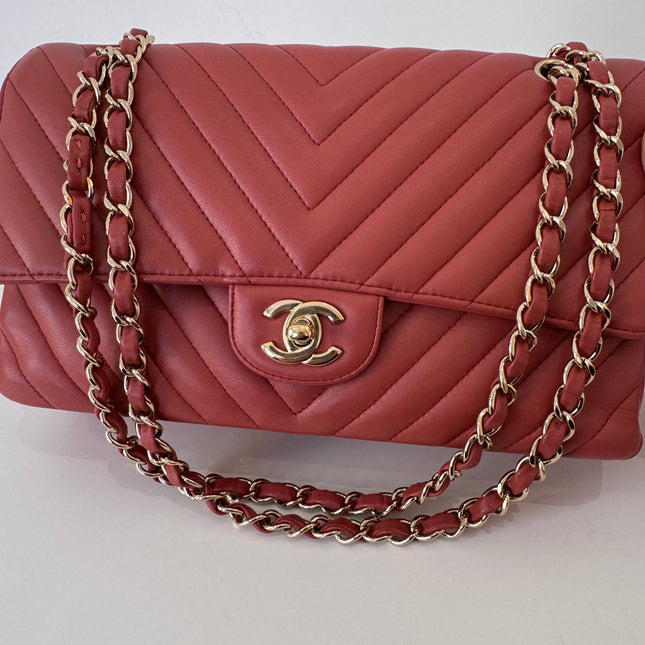 Sac Chanel Timeless 25 cm Chevrons Blush