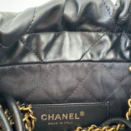Sac chanel mini 22 cuir noir bandoulière
