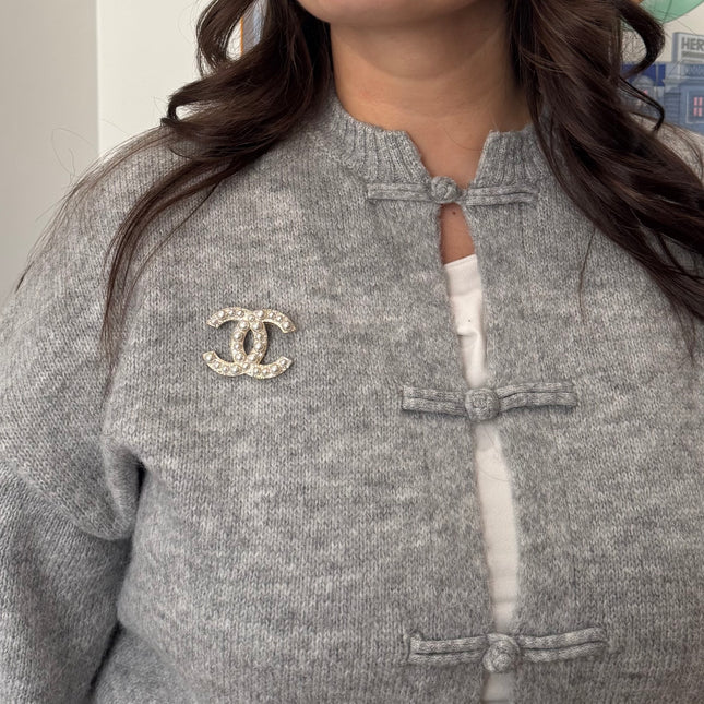 Broche Chanel Perles & strass