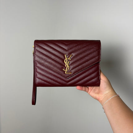 Pochette dragonne Saint Laurent Cassandre Burgundy