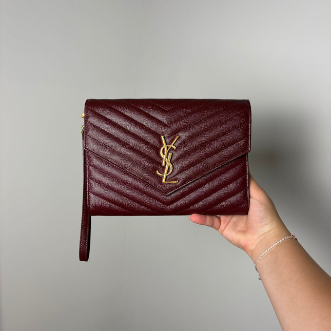 Pochette dragonne Saint Laurent Cassandre Burgundy