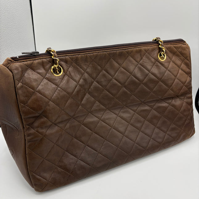 Sac shopping Chanel vintage chocolat