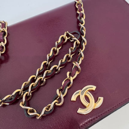 Sac Chanel Épaule Vintage Bordeaux
